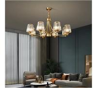 KJHFD Postmodern Crystal Chandelier for Living Bedroom Dining Room Luxury Copper Pendant Home Lighting Fixture,Crystal Lighting,Hanging Light(Warm Light,3 Heads)