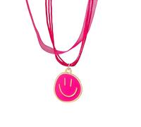 KJHFD Preppy Necklace For Women And Girls, Cute Irregular Round Smile Face Necklaces Lovely Smile Pendant Necklace, Face Necklaces, Preppy Necklaces For Teen Girls