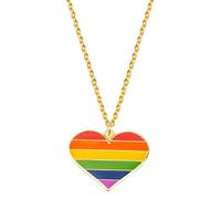 KJHFD Rainbow Necklace For Women And Men, Transgender Rainbow Pansexual Pride Genderqueer Pride Asexual Pendant Necklace Rainbow Heart Necklace, Rainbow Bridge Necklace