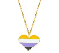 KJHFD Rainbow Necklace For Women And Men, Transgender Rainbow Pansexual Pride Genderqueer Pride Asexual Pendant Necklace Rainbow Heart Necklace, Rainbow Bridge Necklace