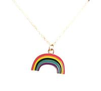 KJHFD Rainbow Necklace For Women, Colorful Summer Rainbow Choker - Pride Beads Rainbow Heart Necklace, Rainbow Bridge Necklace For Birthday Valentine Gifts