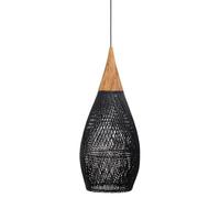 KJHFD Rattan Light Wood Black Wicker Ceiling Hanging Lamp Chandelier Farmhouse Vintage Rustic Cage Dome for Dining Table Kitchen Island Living Room Bedroom/a Style