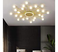KJHFD Round Chandelier Gold Metal Firework G4 Ceiling Light for Bedroom & Living Room Elegant Atmosphere Stylish Home Decor Fixture.