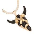 KJHFD Skull Necklace For Men And Women, Bohemian Head Necklace Personalized Exaggerated Skull Pendant Necklace, Memento Mori Necklace, Pirate Medallion