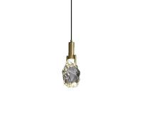 KJHFD Stone Crystal Lamp, Copper Luxury, Creative Island Style Villa Pendant Fixture, Rural Farmhouse Ceiling Chandelier for Kitchen Restaurant Bedroom,Hanging Light