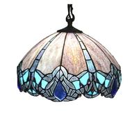 KJHFD Style Chandelier 16" Phoenix Tail Beads Pendant Lamp Stained Glass Fitting for Restaurant Café B,Hanging Light