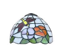 KJHFD Style Stained Glass Lampshades Replacement, Only 8 Inch Wide Handmade Flower Shade Fit for Table lamp Pendant Light Ceiling Light,Dragonfly,Dragonfly