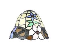 KJHFD Style Stained Glass Lampshades Replacement, Only 8 Inch Wide Handmade Flower Shade Fit for Table lamp Pendant Light Ceiling Light,Dragonfly,White