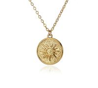 KJHFD Sun Necklace For Women And Men, Sun And Moon Pendant Necklace Geometry Necklace Boho Sun Pendant Necklace, Sun Necklace Gold, Sun And Moon Necklace, Sunburst Necklace