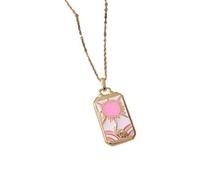 KJHFD Tarot Card Necklace For Women And Girls, Punk Tarot Sun God Star Moon Hand Flame Square Necklace, Pisces Necklace, Taurus Necklace, Celestial Necklace, Pisces Necklace For Women