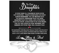 KJHFD To My Daughter Bracelet from Mom and Dad with Heartfelt Message, Mother to Daughter Gifts from Mom, Bracelet for Daughter from Mom, Dad Daughter Bracelet from Dad, Birthday Gifts for Daughter