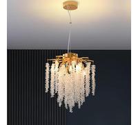 KJHFD Tree Branch Chandelier L110CM Gold Luxury Rectangular Crystal Raindrop Pendant 13 Lights Kitchen Island Hanging Light Fixture for Living Dining Room Foyer Entryw,Hanging Light(Recta