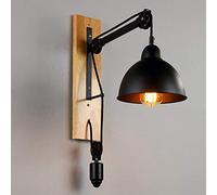 KJHFD Victoria Nostalgic Lamp Industrial Wind with Rope Long Arm Solid Wood Personality Creative Cafe American Retro Light Wall Lantern Chandelier