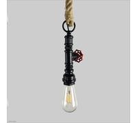 KJHFD Water Pipe Wrought Iron Chandelier Industry Hemp Rope Pendant Lights Indoor Old Fashioned Retro E27 Bar Decoration Steampunk Ceiling Lamp,kitchen light