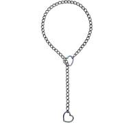 KJHFD Womens Heart O-Ring Slip Chain Necklace Punk Rock Stainless Steel Cuban Long Necklace Jewelry, Adjustable Lariat Y-Necklace, Lock Necklace For Women, Padlock necklace, Lock Chain And Lock