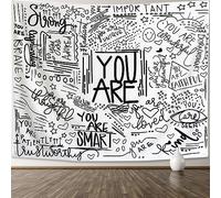 KJHL Black and White Inspirational Quote You Are Wall Tapestry Classroom Kids Tapestries Wall Hanging Motivational Positive Affirmations Saying Wall Decor Aesthetic Tapestry for Bedroom Dorm
