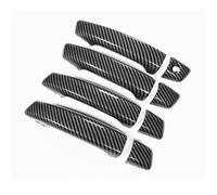 KJHOPY 4pcs for A3 8V 2014 2015 2016 2017 2018 2019 2020 Car Accessories Interior Carbon Fiber Door Pull Handles Cover Trim Exterior Door Handle(Style1)