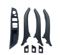 KJHOPY Car Door Handle Inside Pull Trim Cover for BMW 5 Series F10/F11/F18 2010-2017(LHD Black 7pcs)