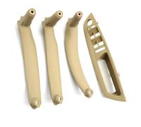KJHOPY Car Front Armrest Interior Door Handle Inner Panel Trim Cover for BMW X5 X6 E70 E71 E72 2007-2013(RHD Set Beige)