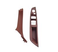 KJHOPY Car Front Rear Interior Door Pull Handle Cover Trim for BMW 5 Series F10/F18 2010-2017 528 530(RHD Redbrown 2pcs)