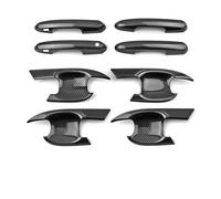 KJHOPY Door Handle Cover Car Exterior Side Protector Chrome Scratch Protection for Toyota for Highlander XU70 20-23 Exterior Door Handle(A and B Carbon)