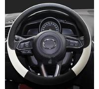 KJHOPY Non-slip comfortable PU Leather Car Steering Wheel Cover For CX-3 CX-4 CX-5 CX-7 CX-9 Mazda 3 Axela 6(Bianco)