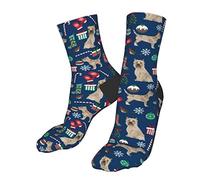 KJHSJ Cairn Terrier Christmas Terrier Dog Dogs Cairn Terriers Navy Blue Men's Athletic Ankle Socks Cushion Running Socks for Men&Women Cotton Socks Crew Socks