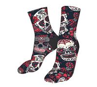 KJHSJ The Dead Colorful Sugar Skull Men's Athletic Ankle Socks Cushion Running Socks for Men&Women Cotton Socks Crew Socks