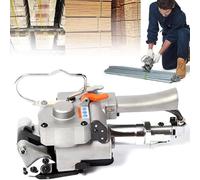 KJHYYPP Pneumatic Welding Strapping Tool - 13-19mm/19-25mm Width PET Plastic Steel Packing Belt, Handheld Sealless Metal Banding Machine, 3500N Adjustable Tension,13-19cm (25cm)