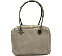 KJHZCE 13 Head Layer Cowhide Retro Portable Pillow Bag Medium Ancient Feather Women's Bag(Naixibaixiaohao20cm)