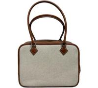 KJHZCE 13 Head Layer Cowhide Retro Portable Pillow Bag Medium Ancient Feather Women's Bag(Zongpeifanbuxiaohao20cm)