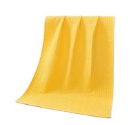 KJHZCE 1pcs Pure Cotton Waffle Towel Multipurpose Use as Bath Fitness Shower Sports Towel,Handle Various situations effortlessly.27.56x55.12inch (Yellow)