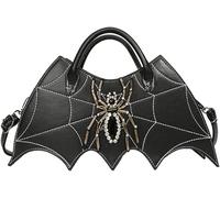 KJHZCE DIY Spider Embroidery Diamond-encrusted Crossbody Bag(Black)