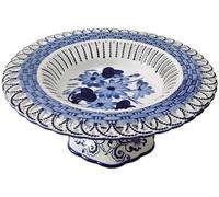 KJHZCE Fruit Tray Chinese Blue and White Porcelain High-Foot Plate (A)(B)