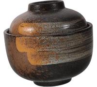 KJHZCE Japanese Ceramic Soup Bowl with Lid Microwavable Ramen Cereal Bowls Decorative Instant Noodles Dish for Steaming Baking Serving