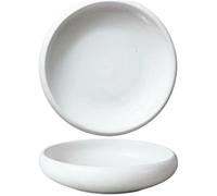 KJHZCE Serving Tray Round Ceramic Fruit Salad Plate Soup Bowl Ramen Home Kitchen Retro Tableware Snack Bread Dessert Food Tray(A)