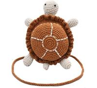 KJHZCE Women's Handmade Crochet Turtle Shaped Phone Purse Tortoise(Brown)
