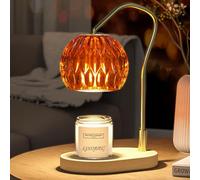 KJIXYUNG Candle Warmer Lamp with Timer & Dimmer - Electric Wax Melter for Scented Candles, Vintage Home Decor Gift with 2 Bulbs (Brown) - Ultimate Christmas, Mother's Day, Birthday & Housewarming Gift