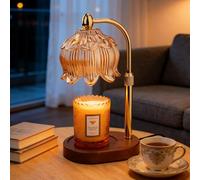 KJIXYUNG Candle Warmer Lamp with Timer & Dimmer - Electric Wax Melter for Scented Candles with 2 Bulbs Ultimate Christmas, Mother's Day, Birthday & Housewarming Gift (Yellow)