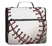 KJIZMO Baseball Zipper Binder with Shoulder Strap Multiple Compartments 3 D-Ring Binder for Organized Storage Document