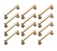 KJJFIPCXP Cabinet Handles 12 Pack 192mm Brushed Brass Handles Modern Gold Kitchen Cabinet Door Handles Bedroom Hardware Drawer Pulls Furniture Hardware Cupboard Knob(Gold,Hole Center 96mm)