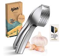 kjøk Chrome Plated Zinc Alloy Garlic Press - Dishwasher Safe | Large multi-toe chamber, chrome plated and dishwasher safe - presses garlic, ginger and shallots even unpeeled