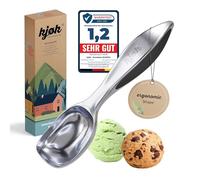 kjøk Premium ice cream scoop made of zinc alloy in matt chrome - ice cream scoop for ice cream - ice cream scoop for ice cream - scoop for dough, melons, rice or even meatballs