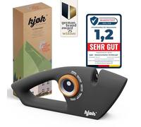 Kjøk Premium Manual Knife Sharpener and Scissor Grinder, Rotary Knob, ABS Matte Black Housing with 5 Levels of Diamond, Ceramic & Tungsten Carbide Rods for Knives and Tools