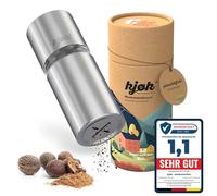 kjøk Premium Nutmeg Mill Stainless Steel with Storage Container for 4 Nutmegs - Nutmeg Mill & Grater Replacement, Also for Tonka Beans - Grind Fresh without Risk of Injury