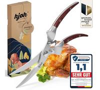 kjøk Premium Poultry Scissors - Stainless Steel & Wood - Effortless Poultry Cutting - Multi-Purpose Kitchen Scissors