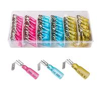 KJKVIVH 140PCS 22-16/16-14/12-10 AWG Heat Shrink Piggy Back Spade Quick Splice Crimp Terminals Connectors Assortment Kit 3 Sizes