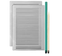 KJKVIVH 2 Pcs Plastic Straight Line Stencil Template for Journaling Spacing Line Lettering Guide 11 Inch Scale Writing Ruler