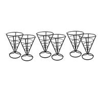 KJKVIVH 6 Pcs Wire Metal Cone Fried Basket Serving Chips Stand Display Stands Chicken Holder