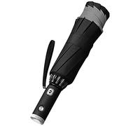 KJKVIVH Automatic Reverse Umbrella Inverted Reflective Folding LED Light Safe Night Windproof Frame for Men Women Umbrellas